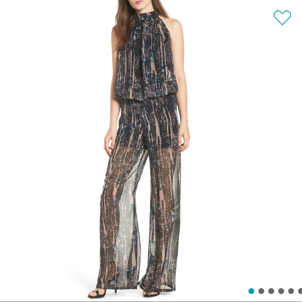 Elegant Black Jumpsuit with Halter Neckline and Wide Legs